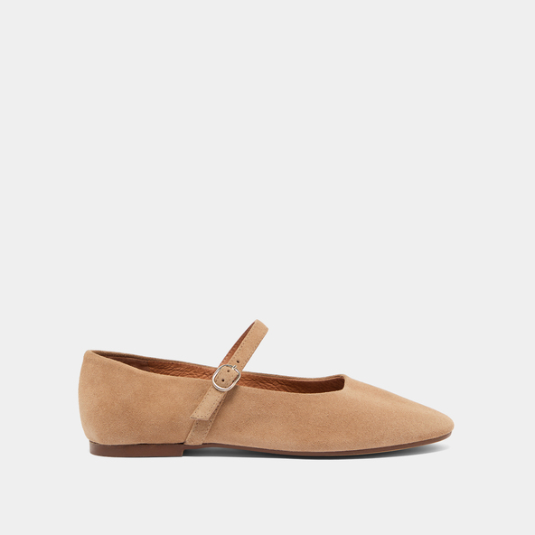 Ballerines à bridesen croute beige | DRIMA