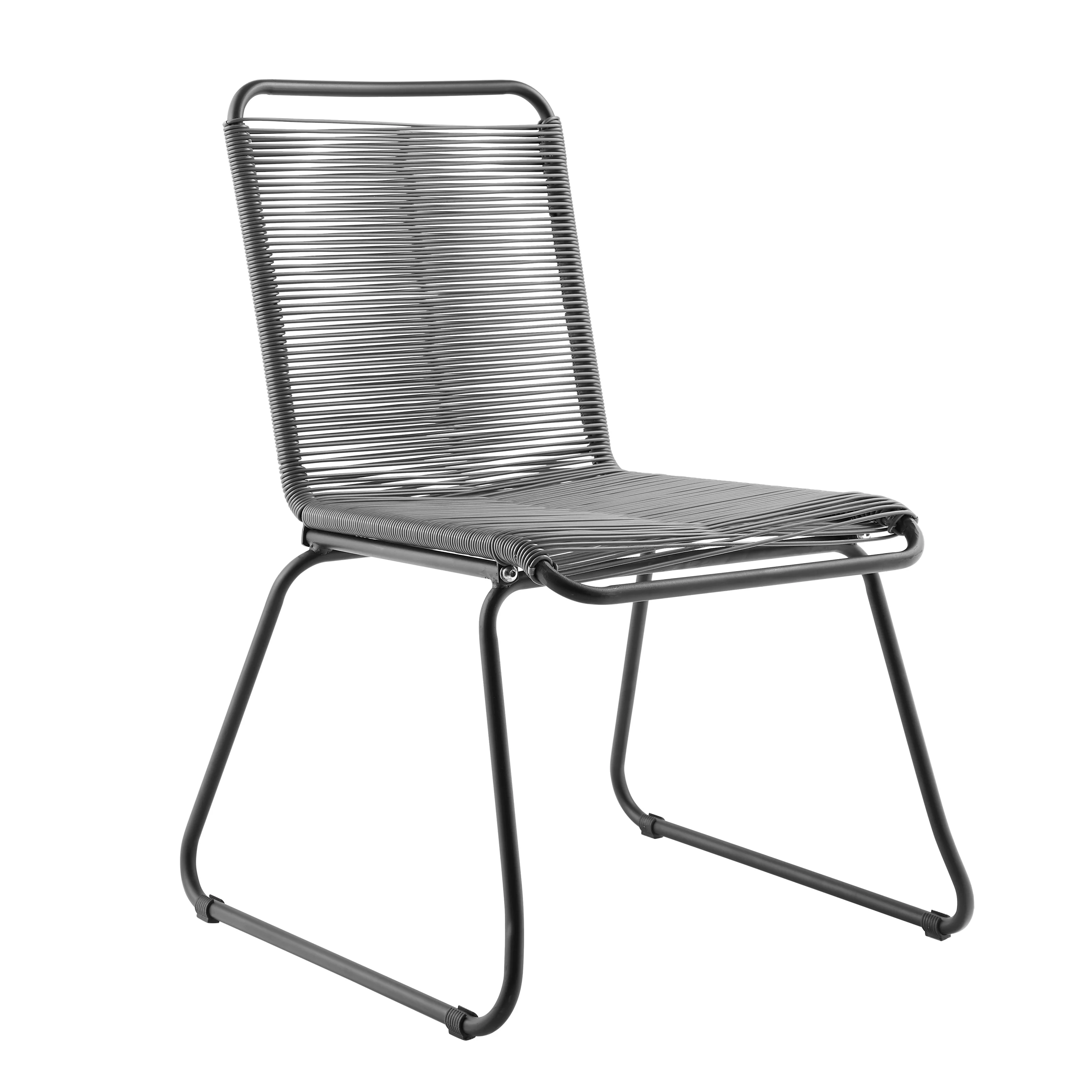 Corvus Sarcelles Woven Wicker Patio Dining Chairs(Set of 4)