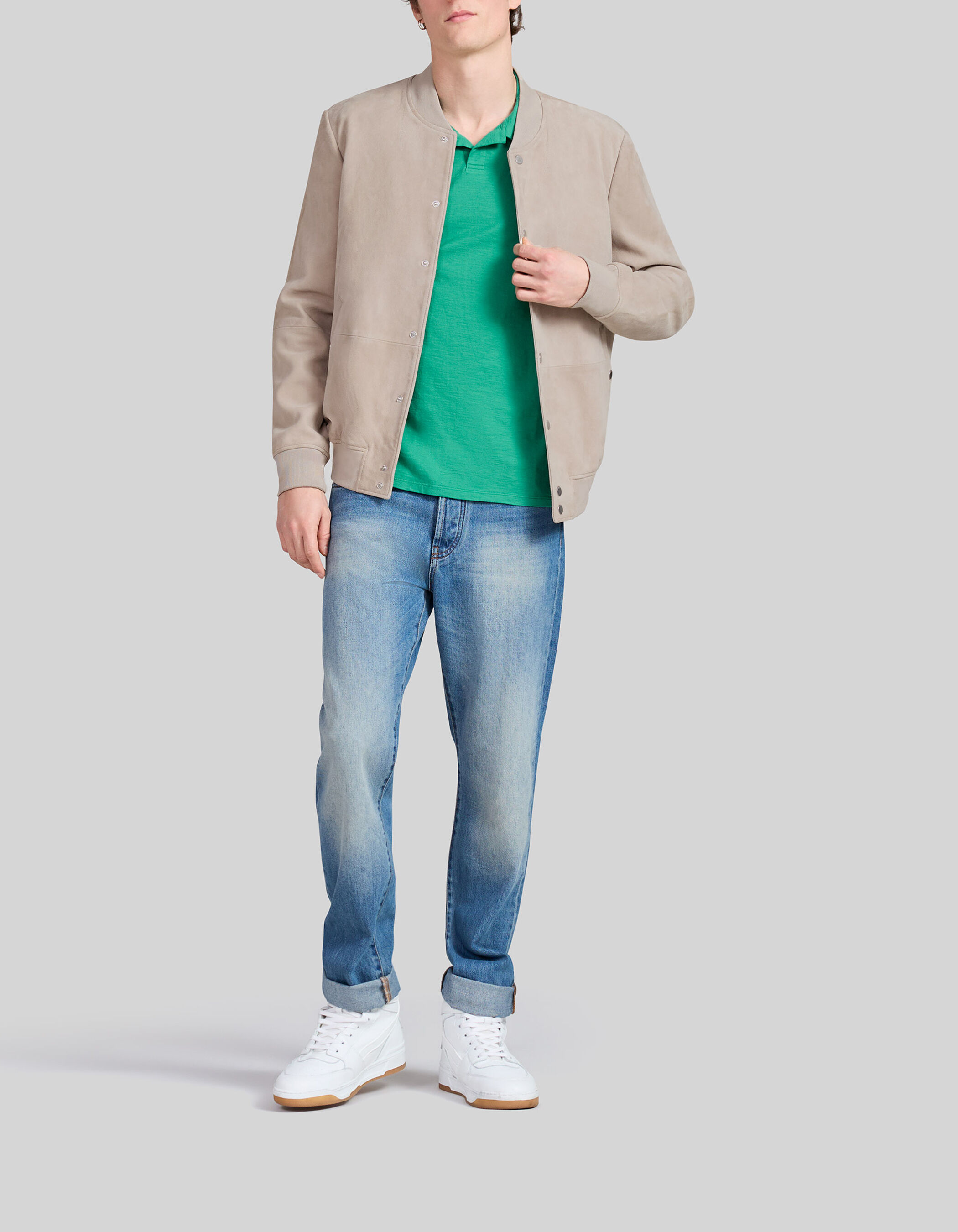 Polo blanc L'Essentiel coton bio flammé Homme