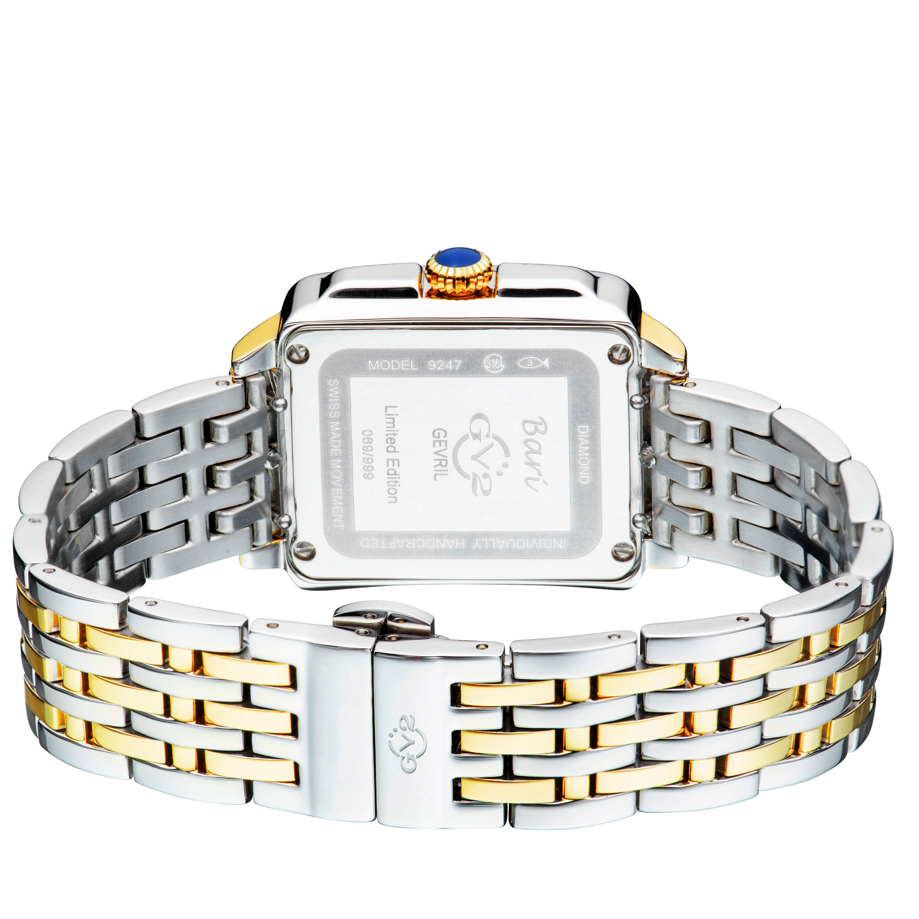 GV2 Bari Tortoise, Swiss Quartz Watch, MOP White Dial, 316L Stainless Steel, and Sapphire Crystal