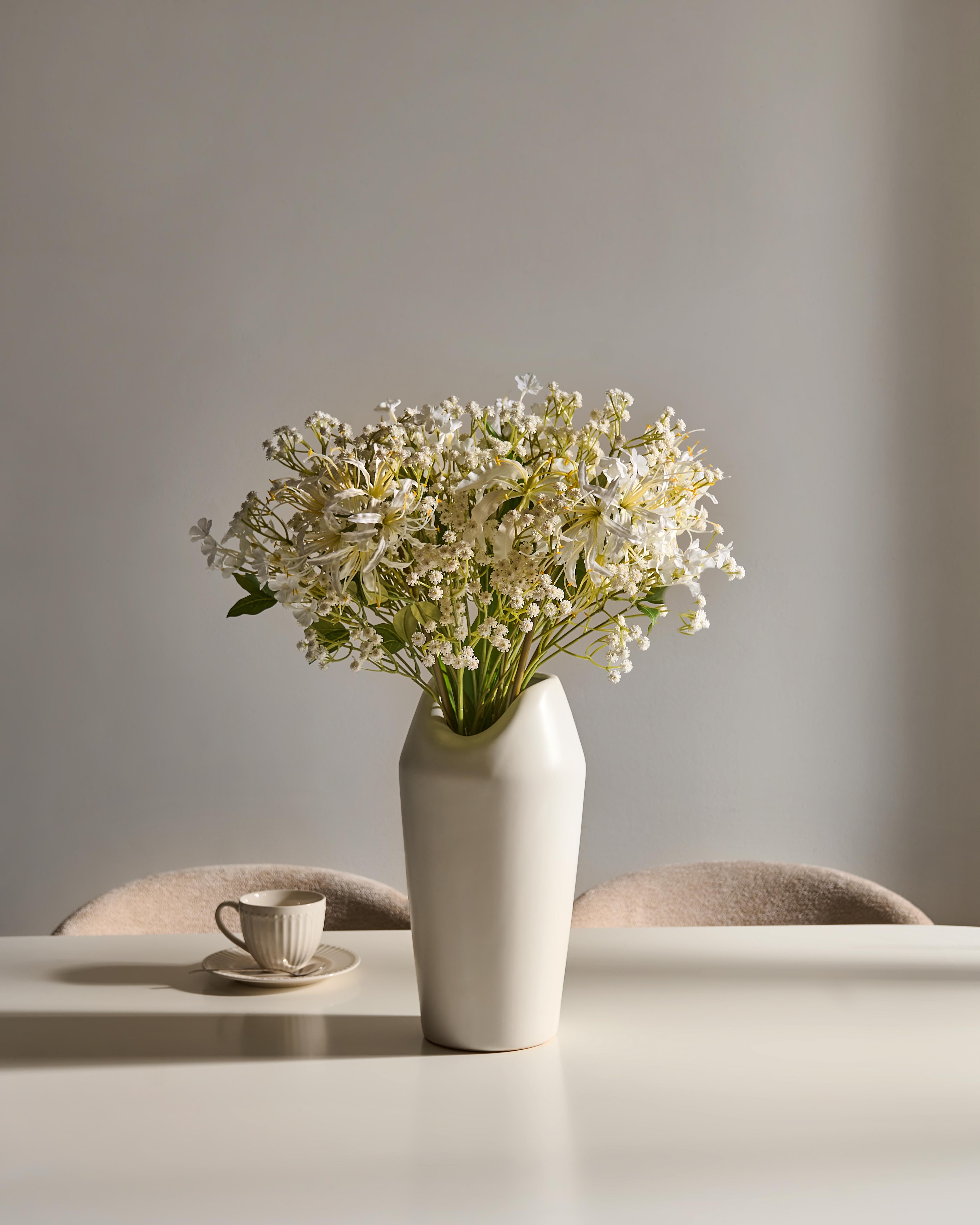 Artificial Flower Bouquet VEIROS 38 cm White