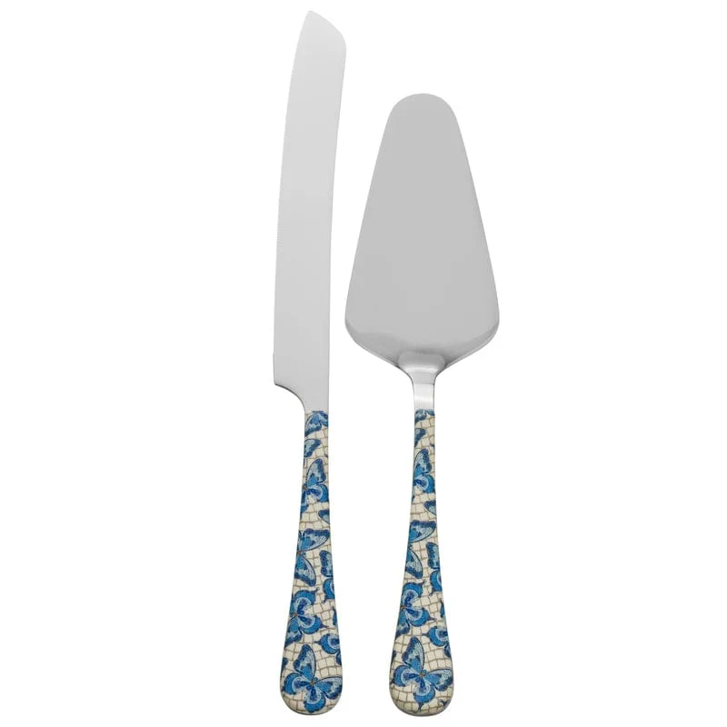 Dolly Parton Mosaic Butterfly 2 Piece Cake Knife and Server Set