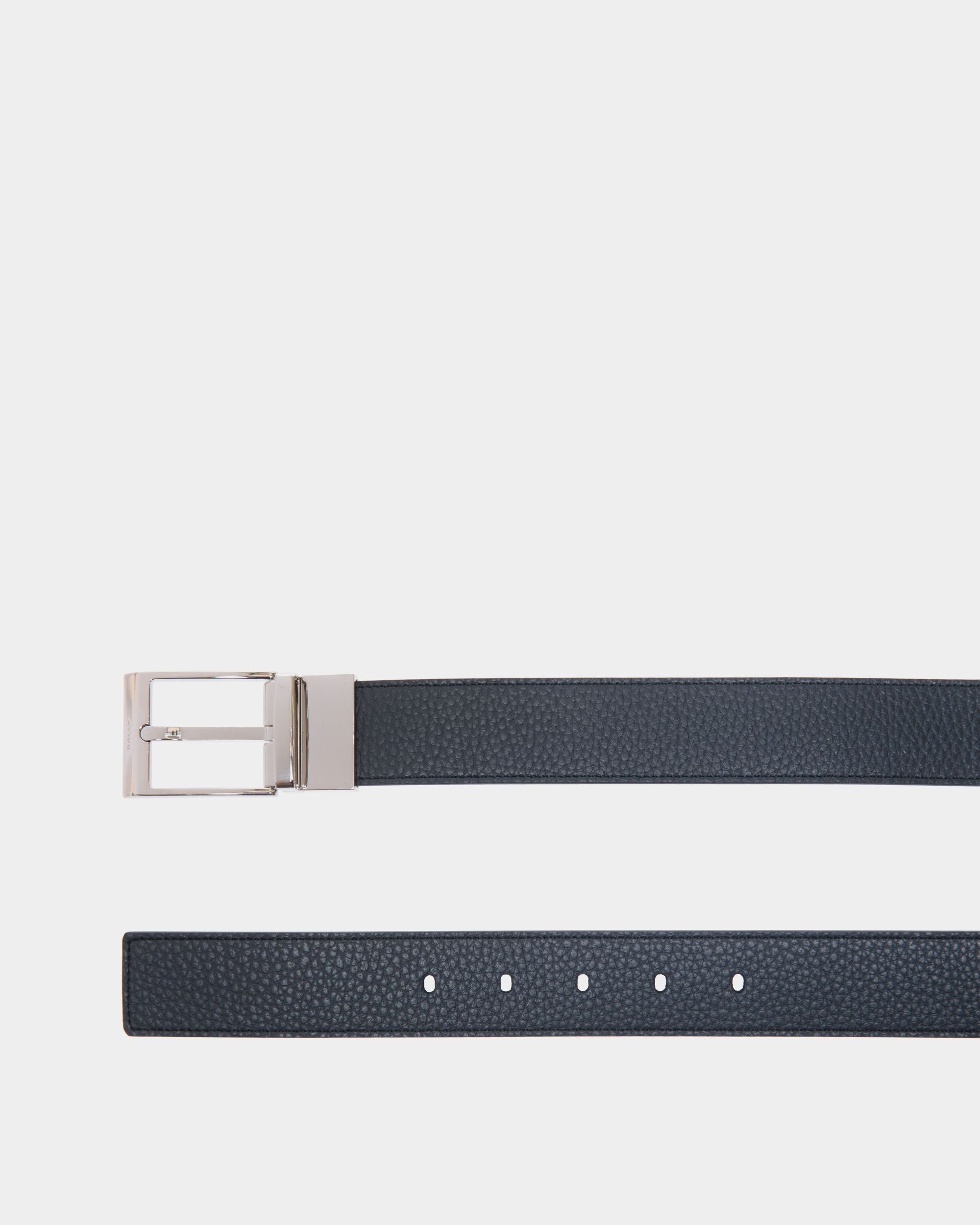 Shiffie 35 mm Verstellbarer Wendegürtel Aus Leder In Navy Blue Und Schwarz