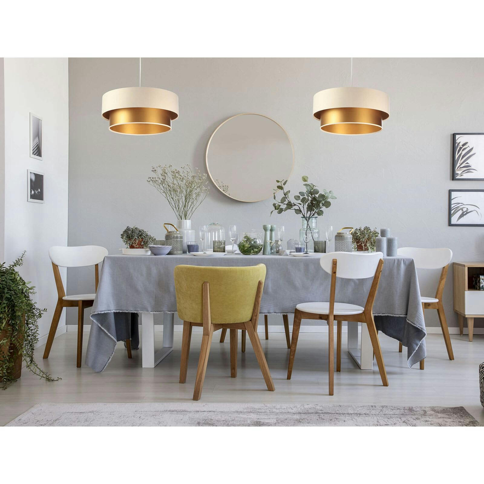 DUO ÉLÉGANT - Suspension Tissu Beige