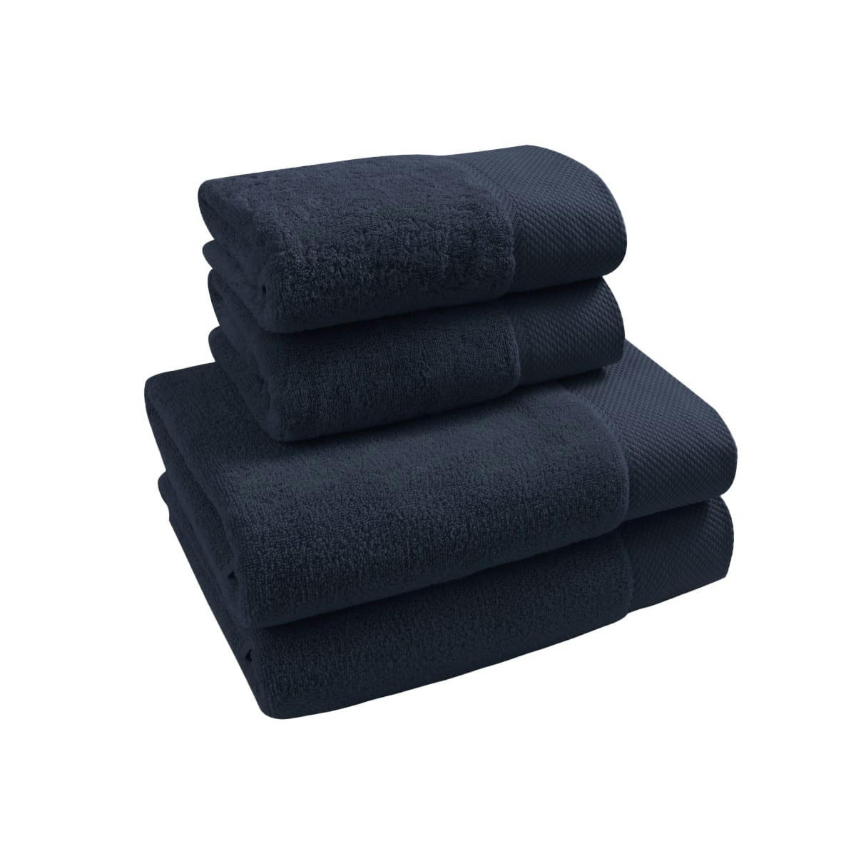 SENSOFT - Ensemble de bain 4 pièces zéro twist (2 draps bleu nuit
