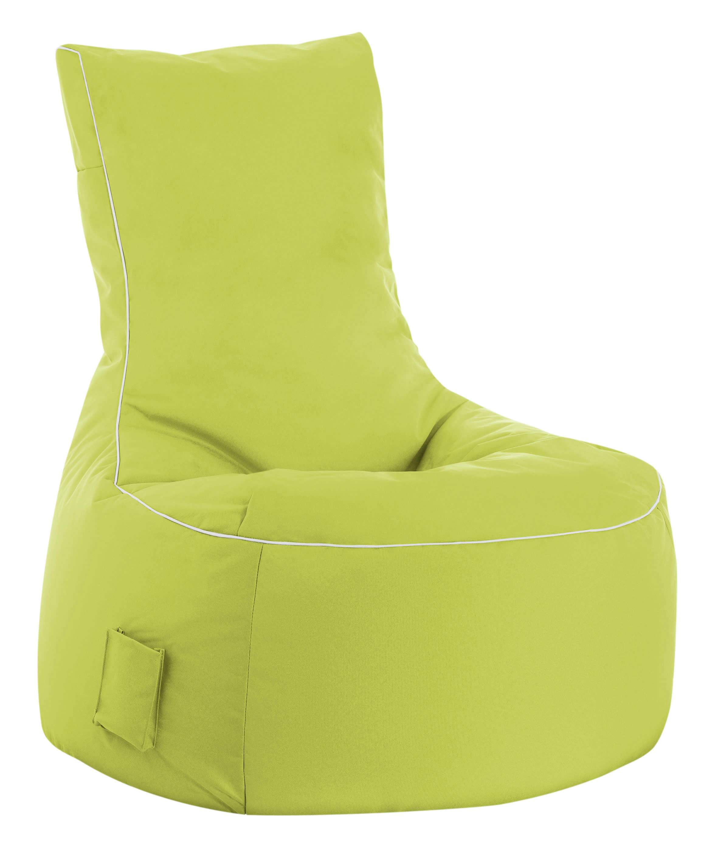 SWING SCUBA - Pouf d'extérieur vert anis avec dossier 95x65x90 cm