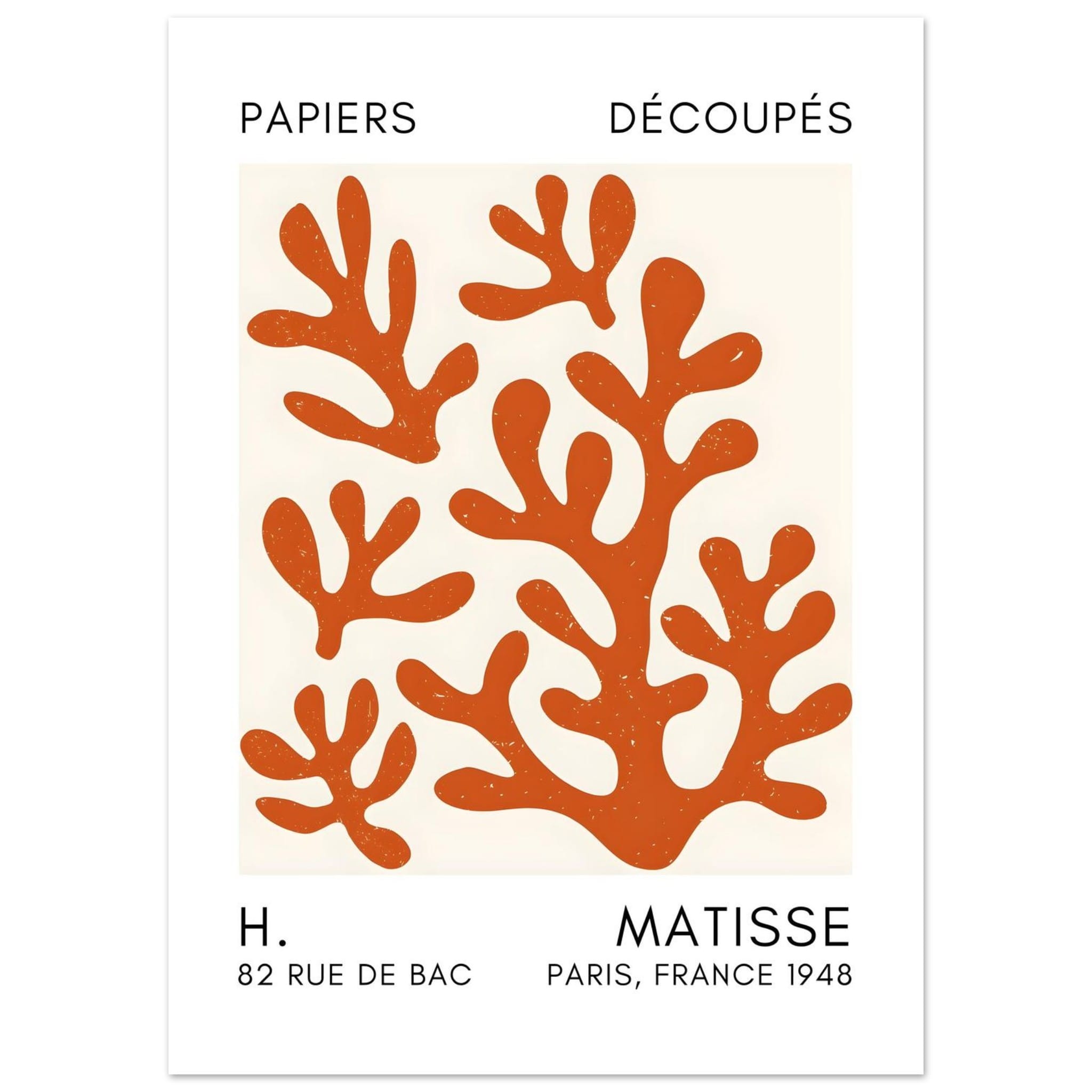 Artfulprints Poster Matisse – Coral shadows orange  - 50x70 cm - Oranje