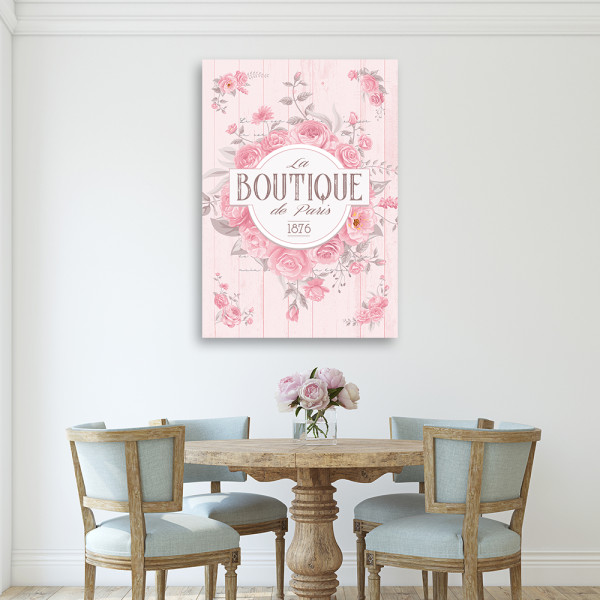 Feeby Obraz na płótnie, Napis Kwiaty Shabby Chic 40x60