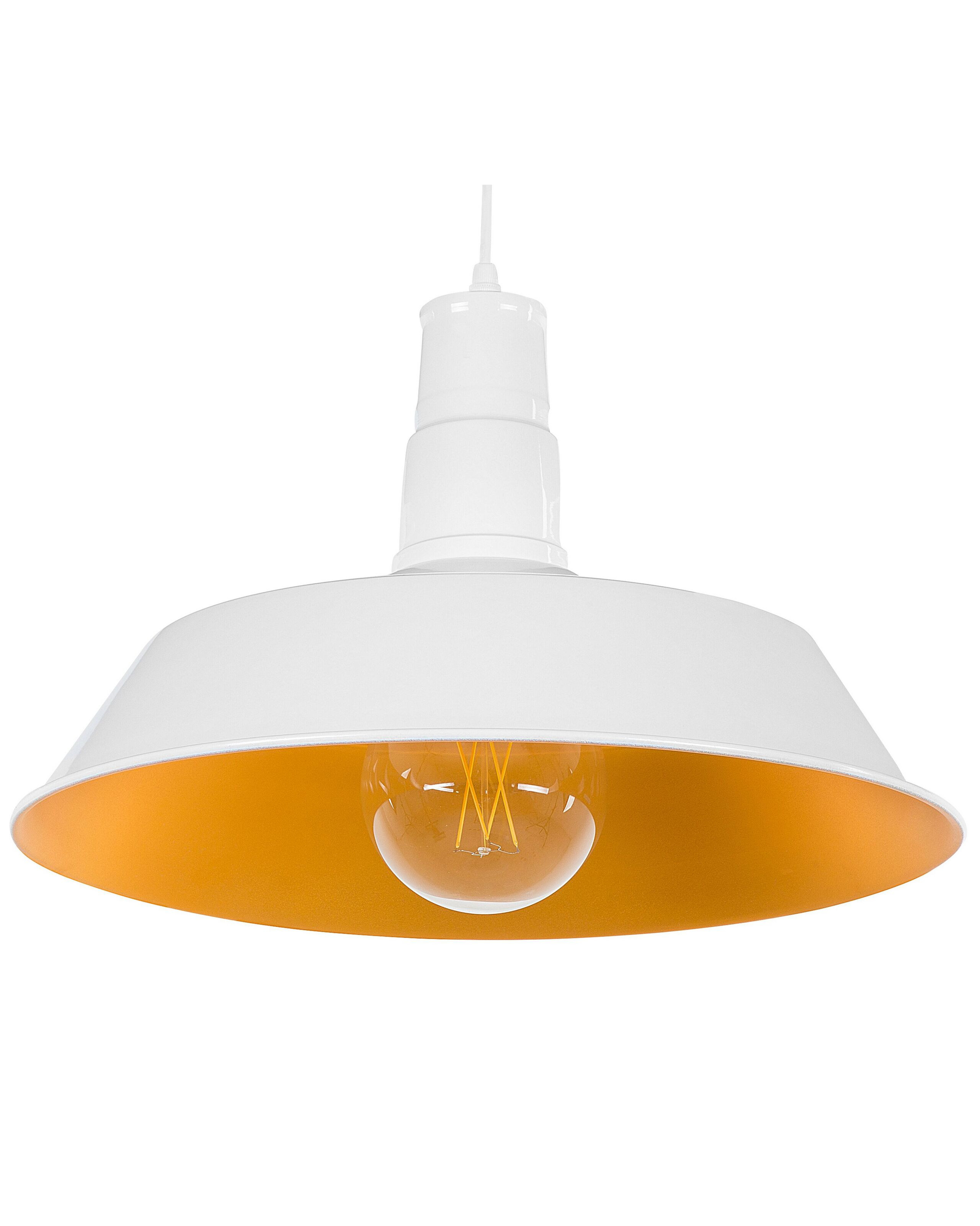 Lampa wisząca industrialna błyszcząca biała