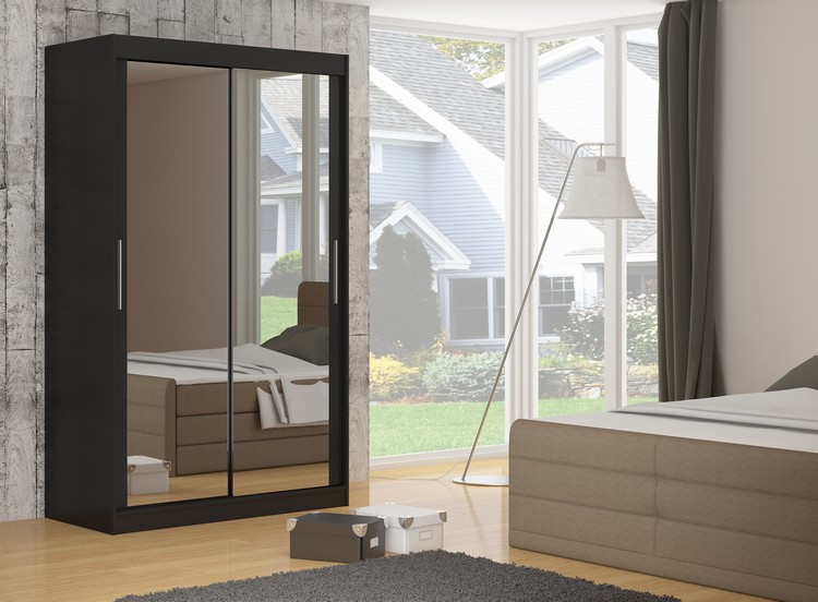 Szafa przesuwna z lustrem ETTORE 180 Black