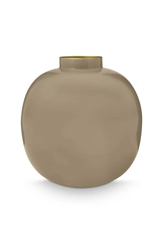 Pip Studio Vaas - Metaal - Khaki - 23cm