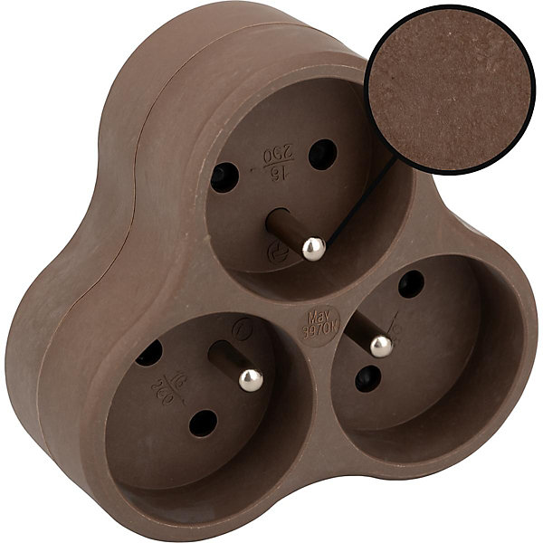 10 triplites éco-conçues Natura 3x16A taupe Zenitech