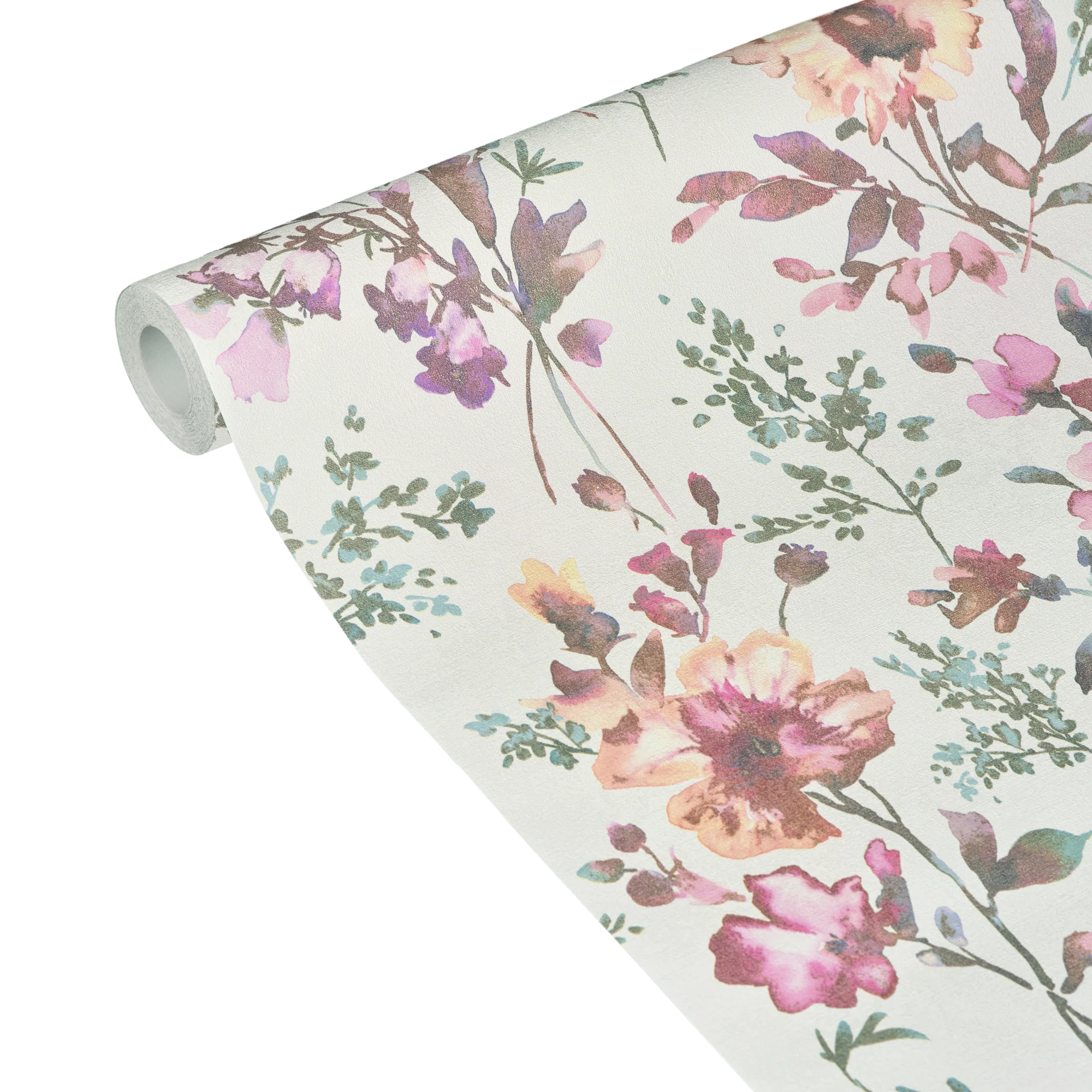 CosmoLiving Papier peint intissé PETAL POETRY blanc et rose vif