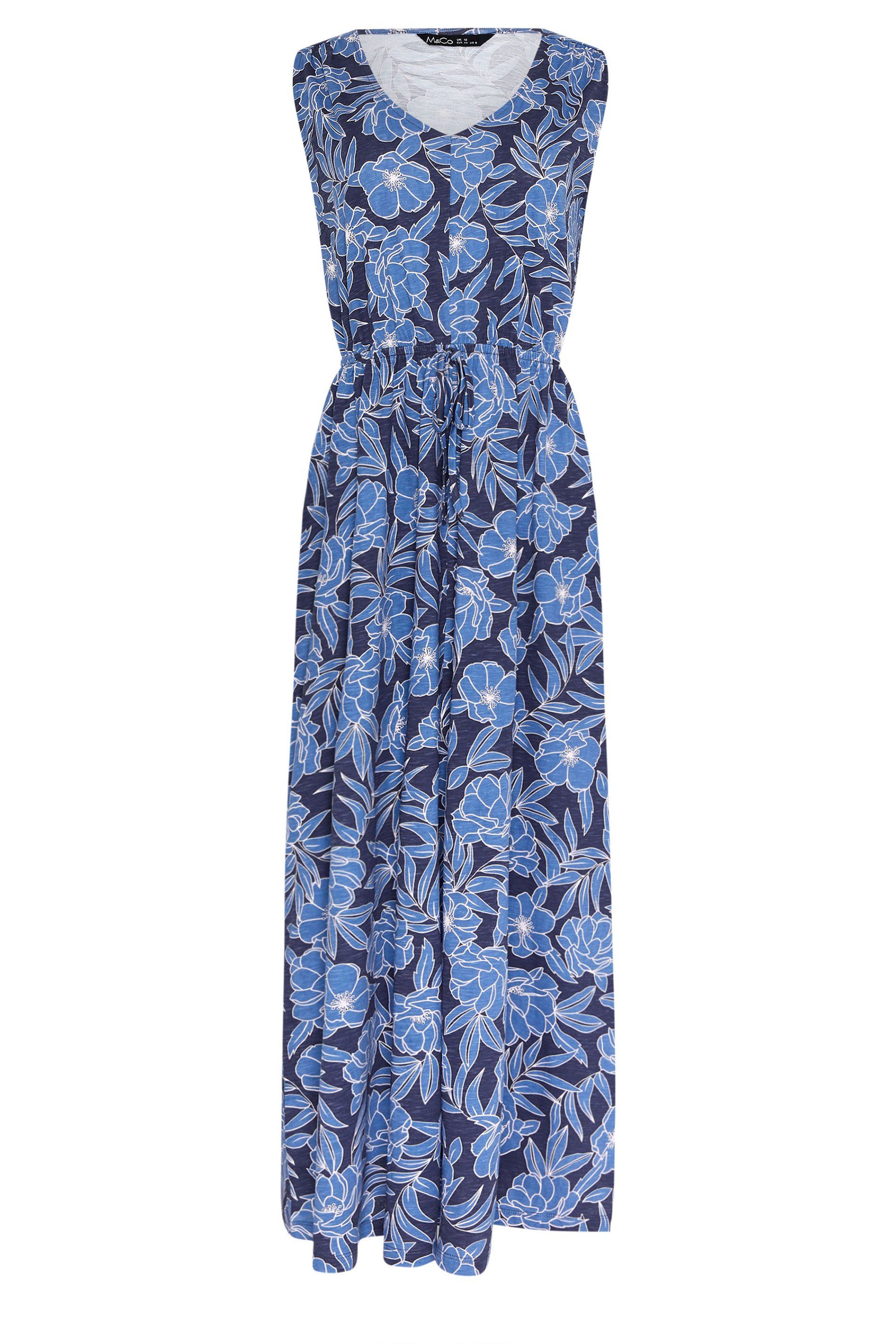 M&Co Tie Waist Cotton Maxi Dress