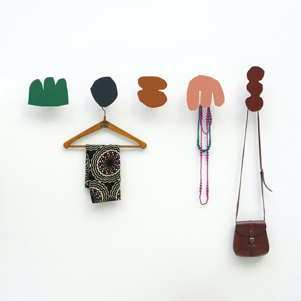 ENRI - Lot de 5 patères enri métal colorées