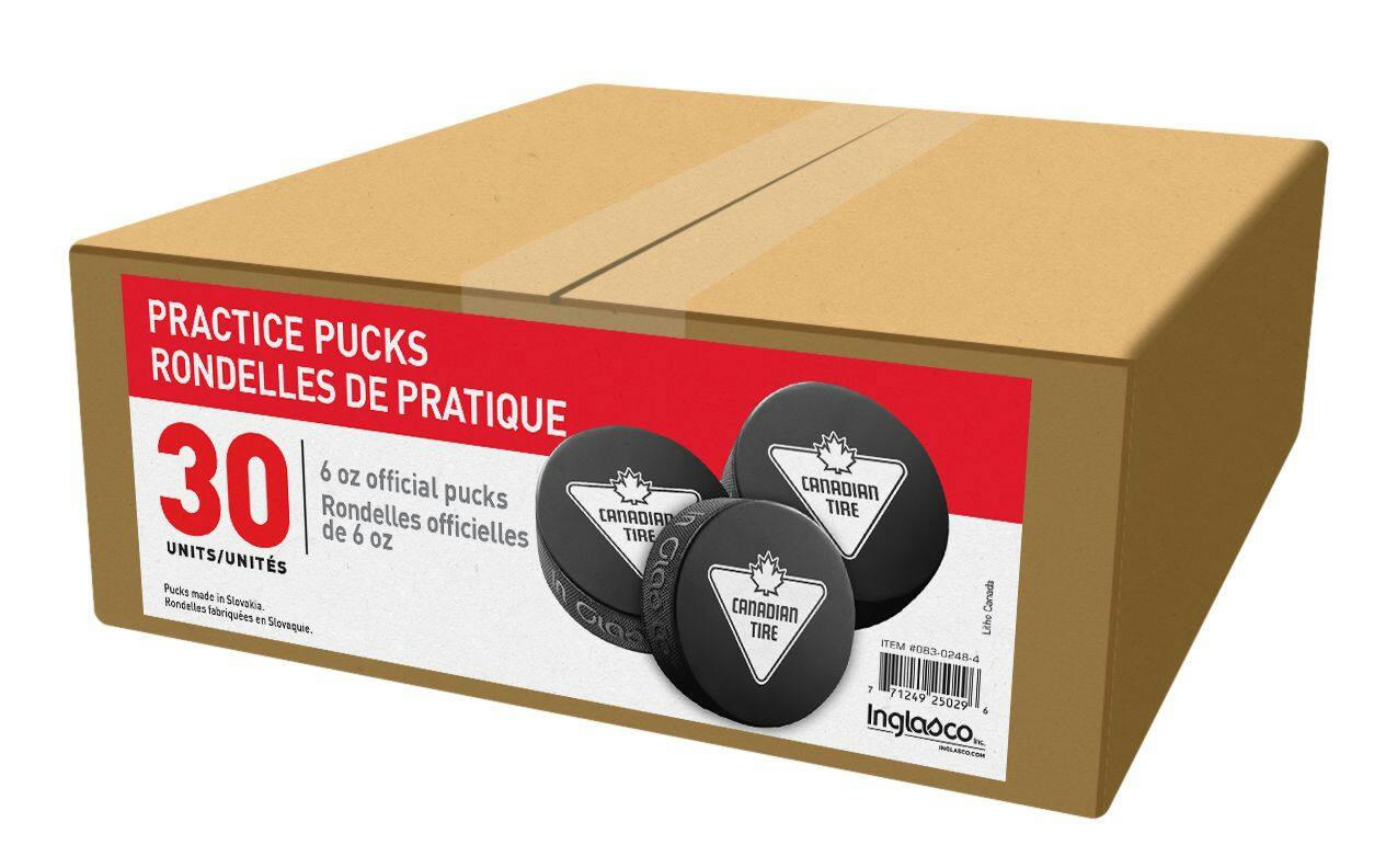 Canadian Tire Logo Hockey Practice Pucks, 30-pk