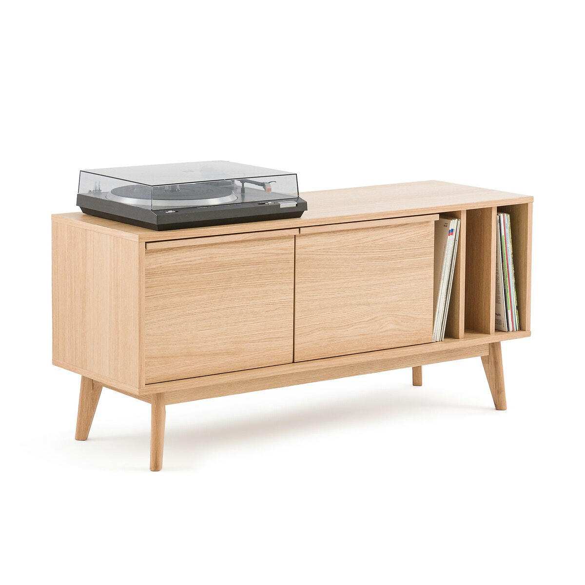 Meuble avec rangement à vinyles, Aram