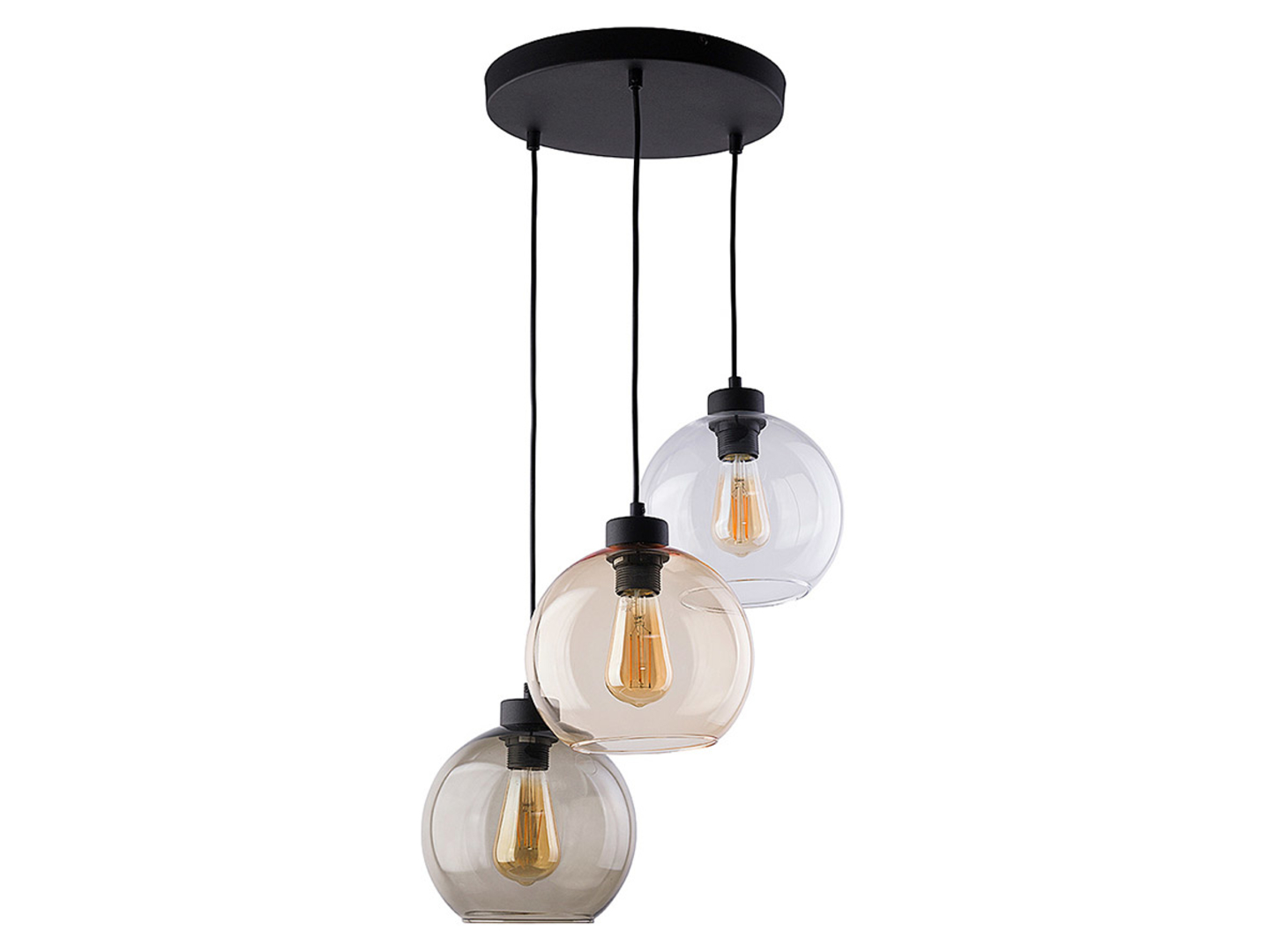 Lampa wisząca Cubus 3-punktowa szklana czarna
