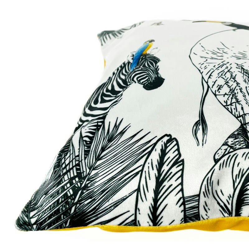 EMBELLIE - Coussin 40x40cm Multicolore Animaux Jungle