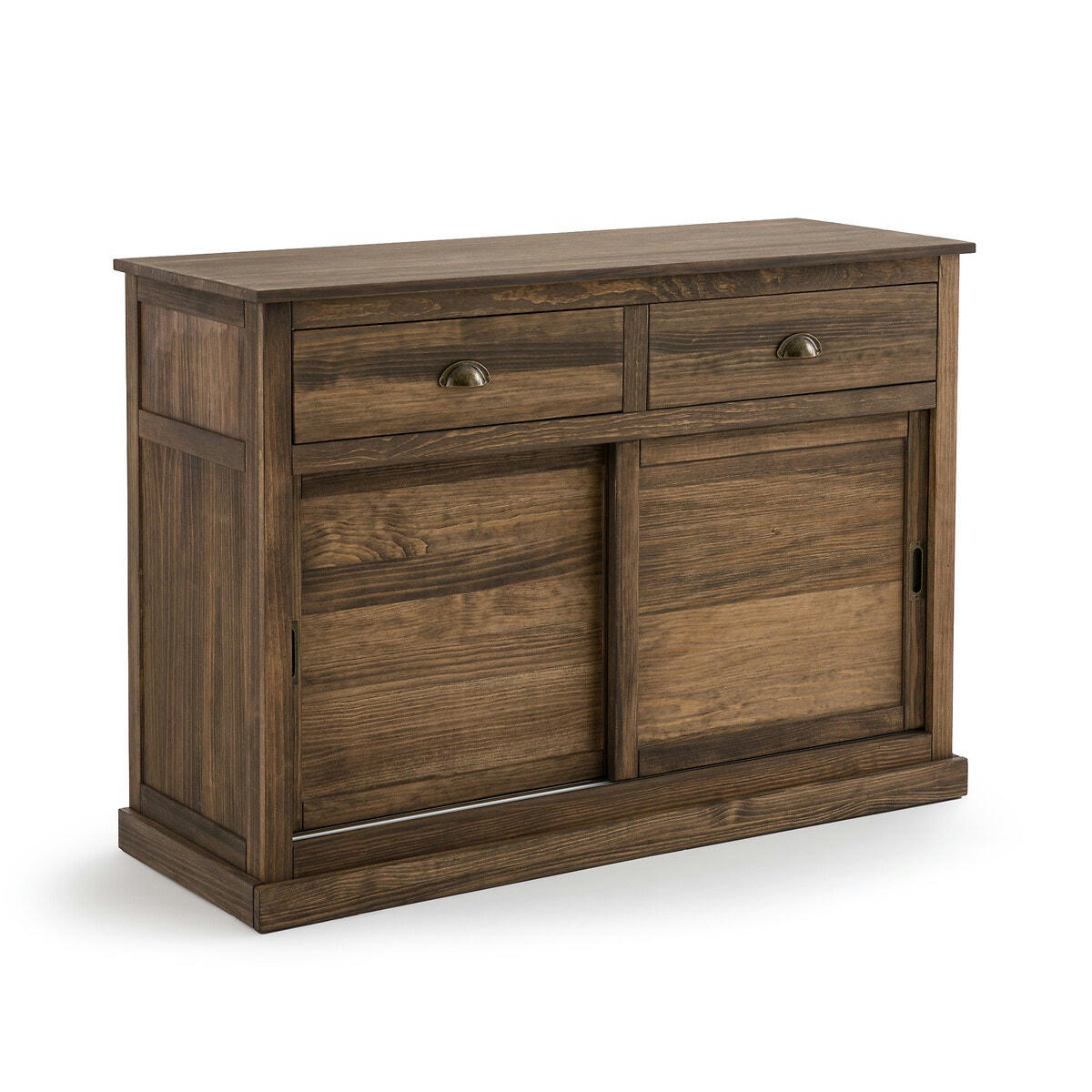 Buffet 2 portes, 2 tiroirs, pin massif, Lunja