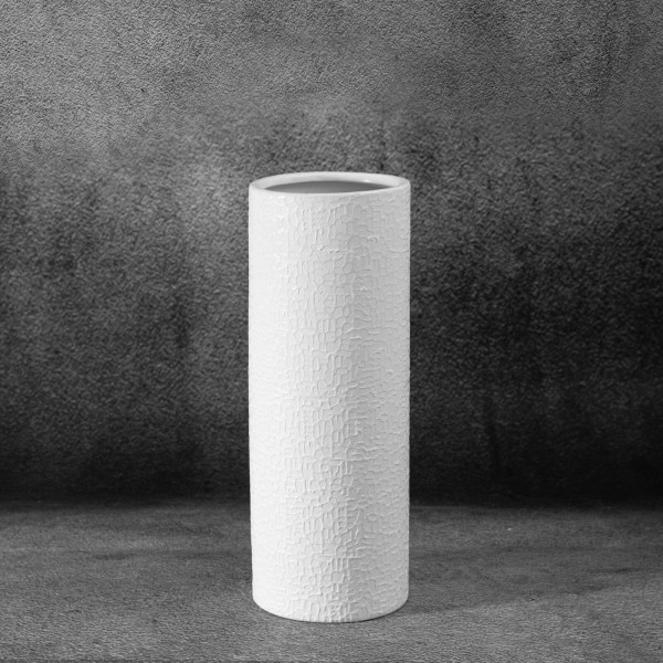Nowoczesny wazon ceramiczny RISO 11X30 biały