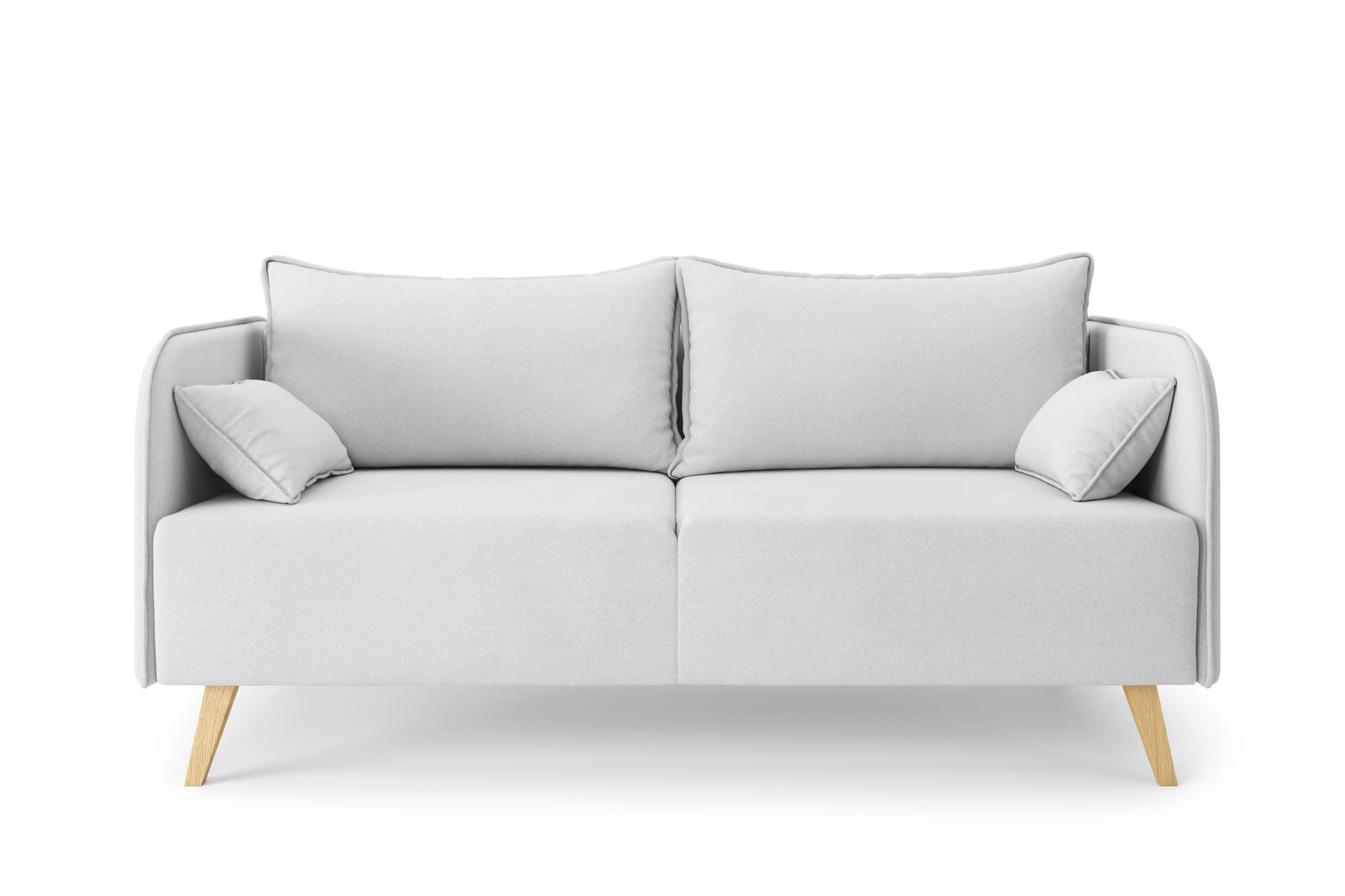 SARAH - Canapé droit en tissu 3 places gris clair