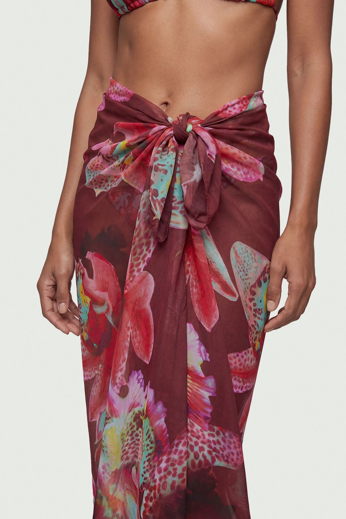 KarenMillen Beach Viscose Georgette Photographic Floral Sarong