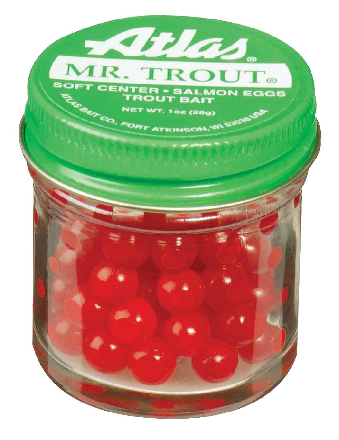 Atlas Mikes Mr. Trout Salmon Eggs Bait, Red, 1-oz