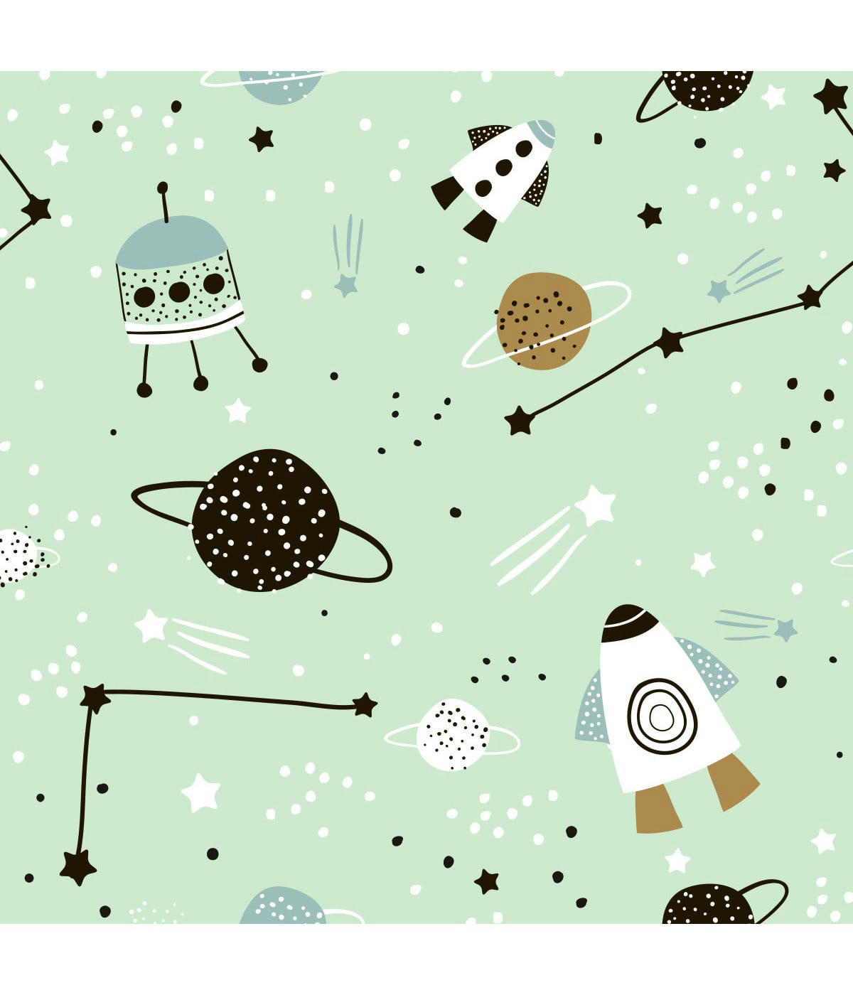 ENFANT - Abat-jour lampadaire enfant Planète Vert Pastel D: 45 x H: 25