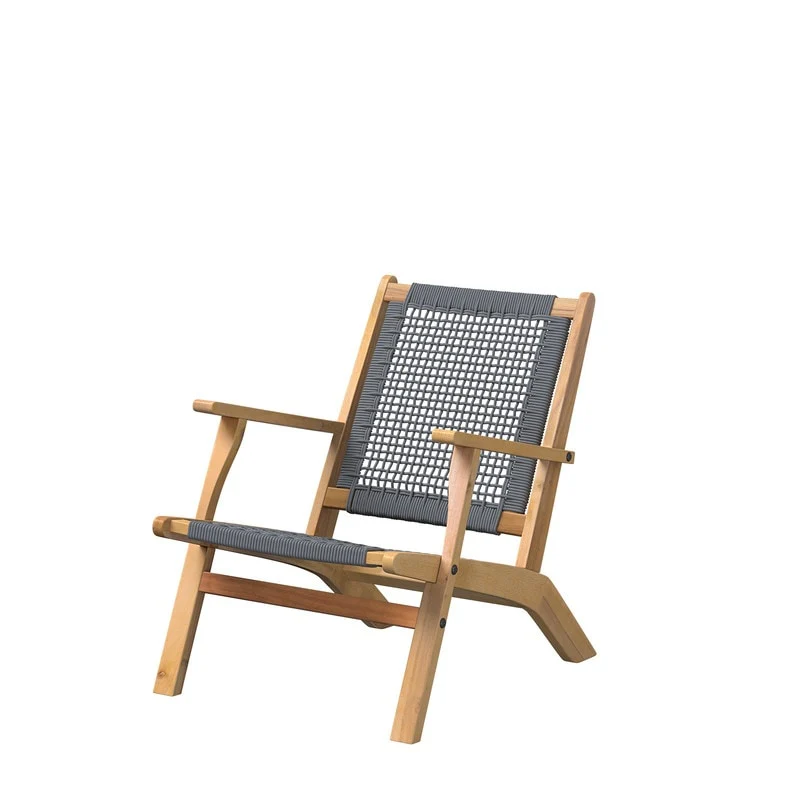 Vega Natural Stain Outdoor Chair in Gray Cording