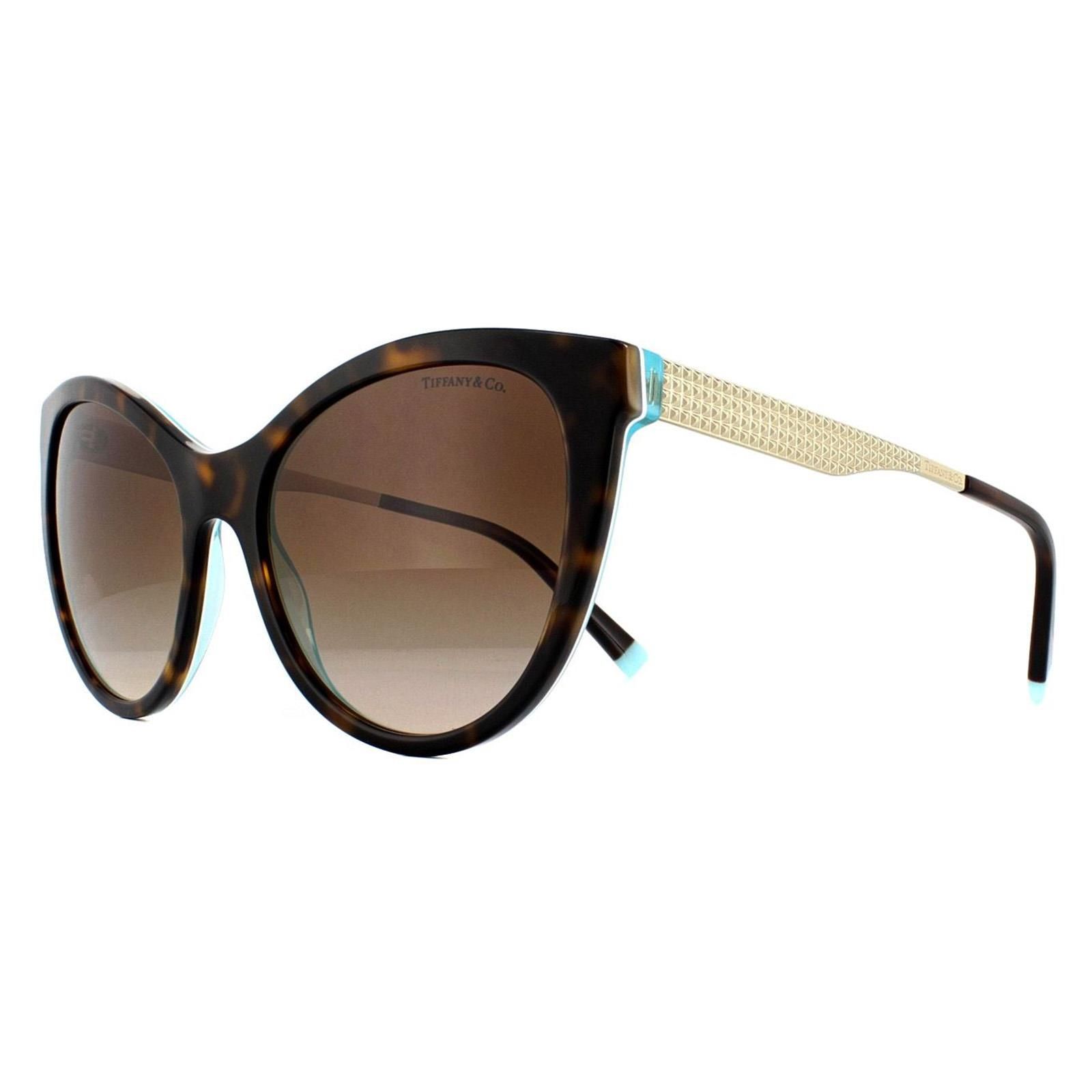 Tiffany Cat Eye Havana & Crystal Blue Brown Gradient Sunglasses