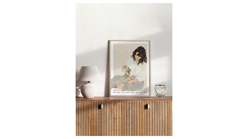 Obraz w ramie Peony Girl 53x73 cm