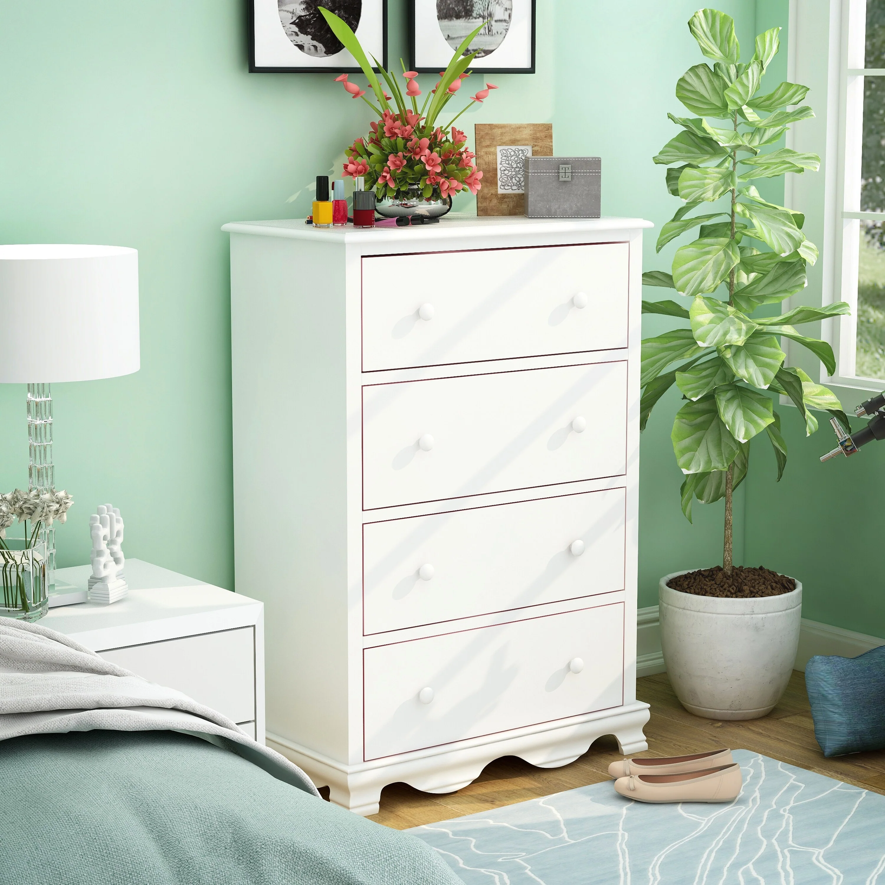 Jevi Transitional Solid Wood 4-Drawer Youth Chest by Furniture of America