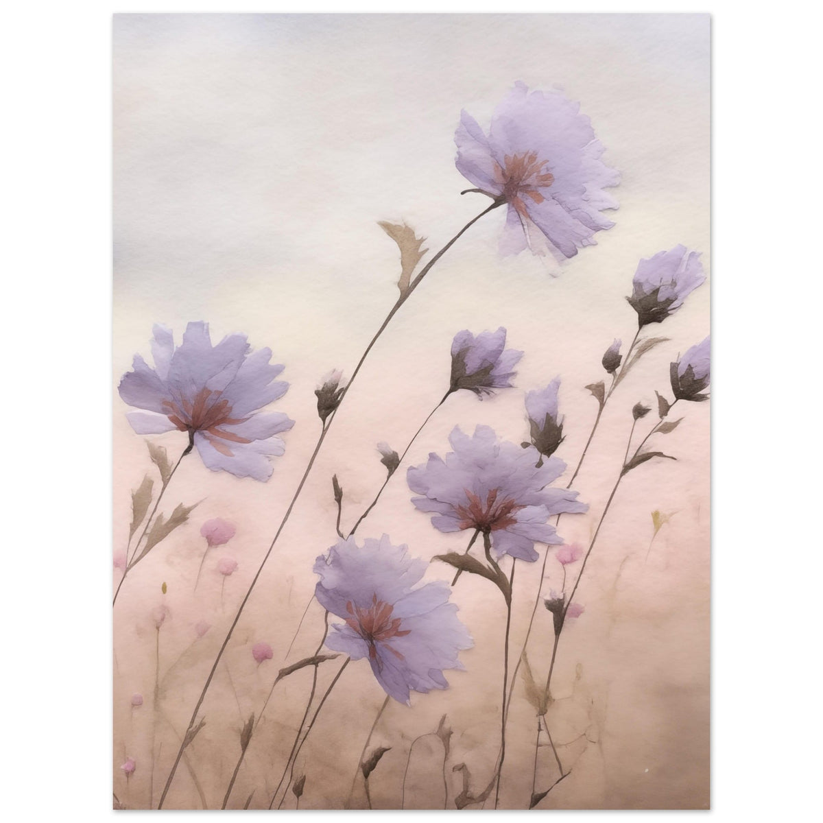 Artfulprints Poster Flower aquarel 2  - 30x40 cm - Roze