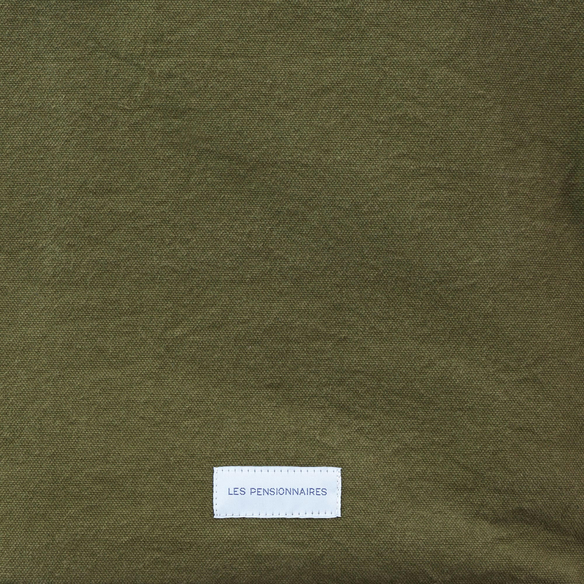 - Sac zippé en toile de coton bio vert câpre uni