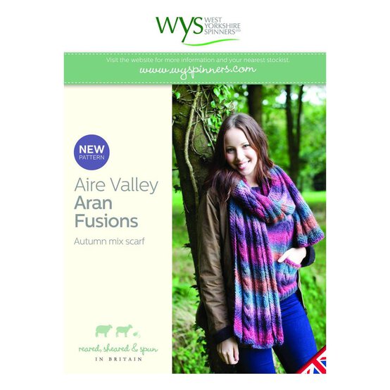 West Yorkshire Spinners Aire Valley Aran Fusions Autumn Mix Scarf Digital Pattern