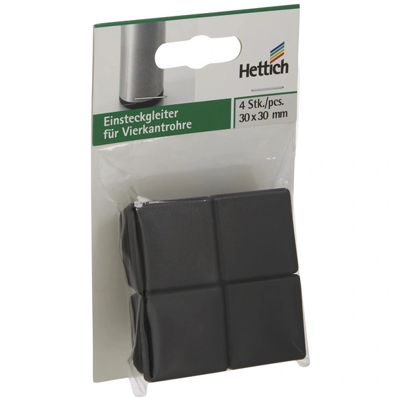Einsteckgleiter, quadratisch, schwarz, 30 x 20 x 30 mm