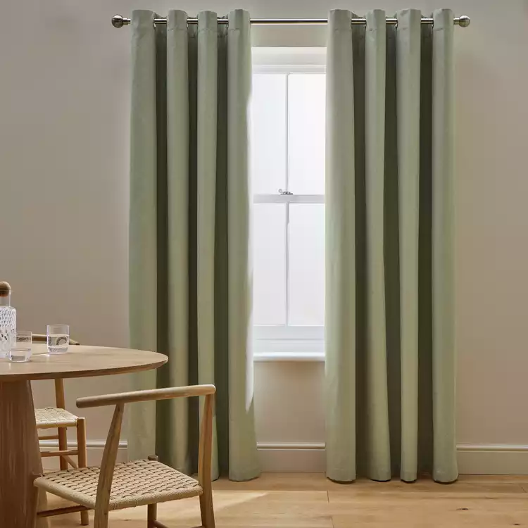 Habitat Blackout Eyelet Curtains - Sage Green - 117x137cm