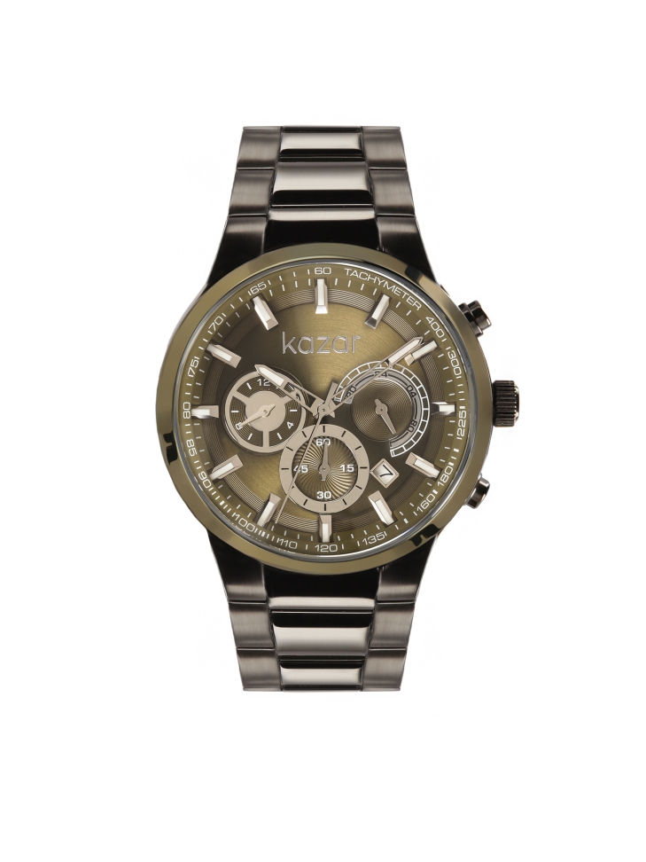 Black watch with green dial