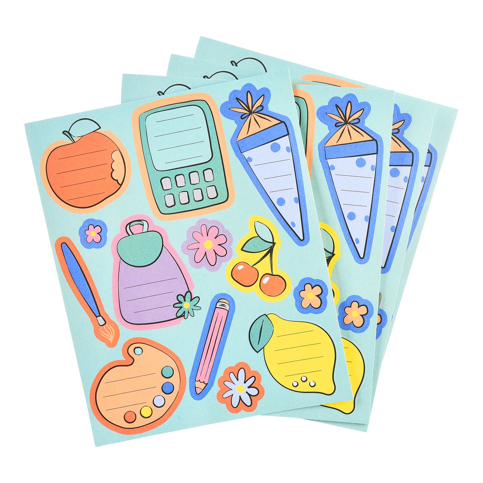 Sticker-Set Labels Bunt, 4 Stück