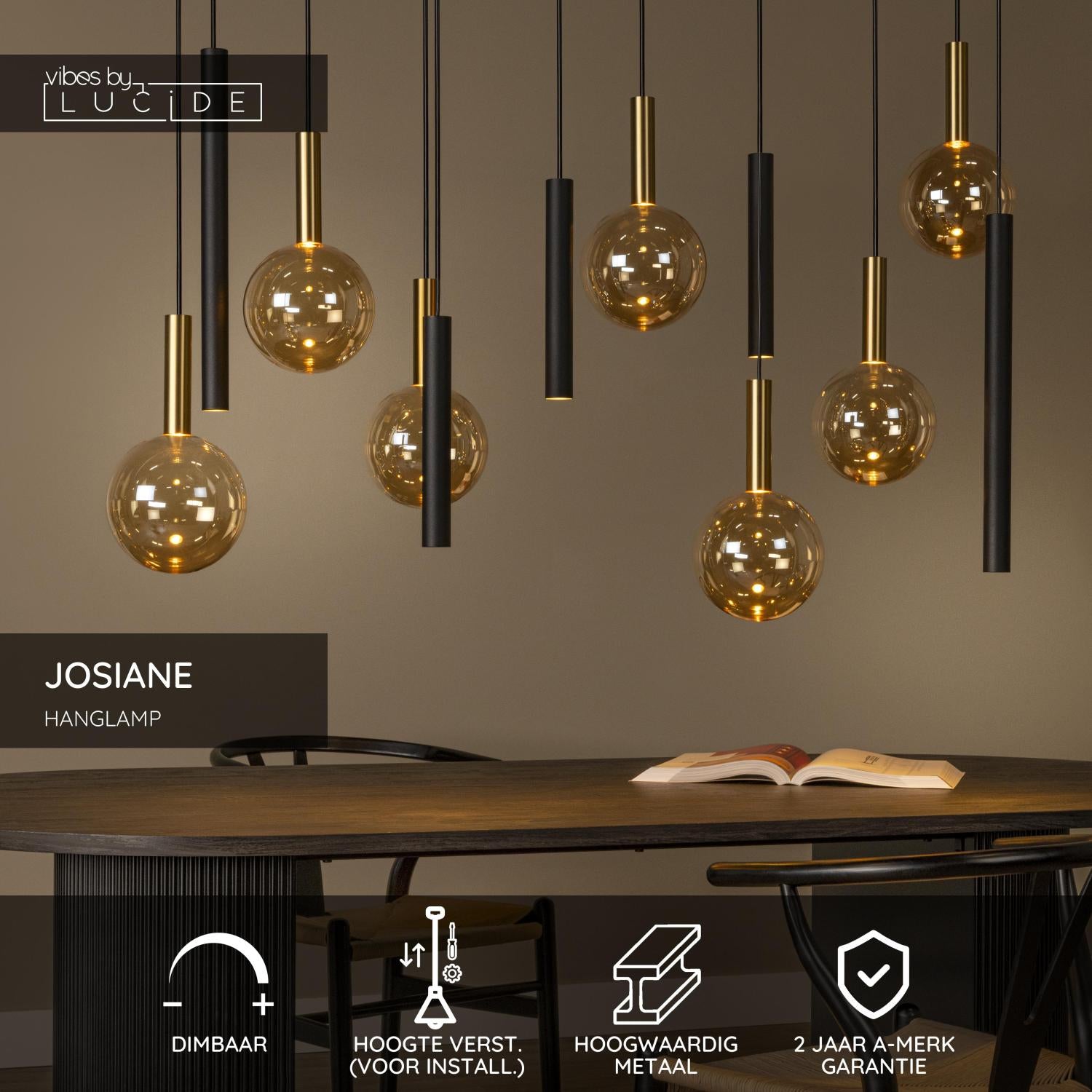 Lucide JOSIANE Hanglamp - Zwart
