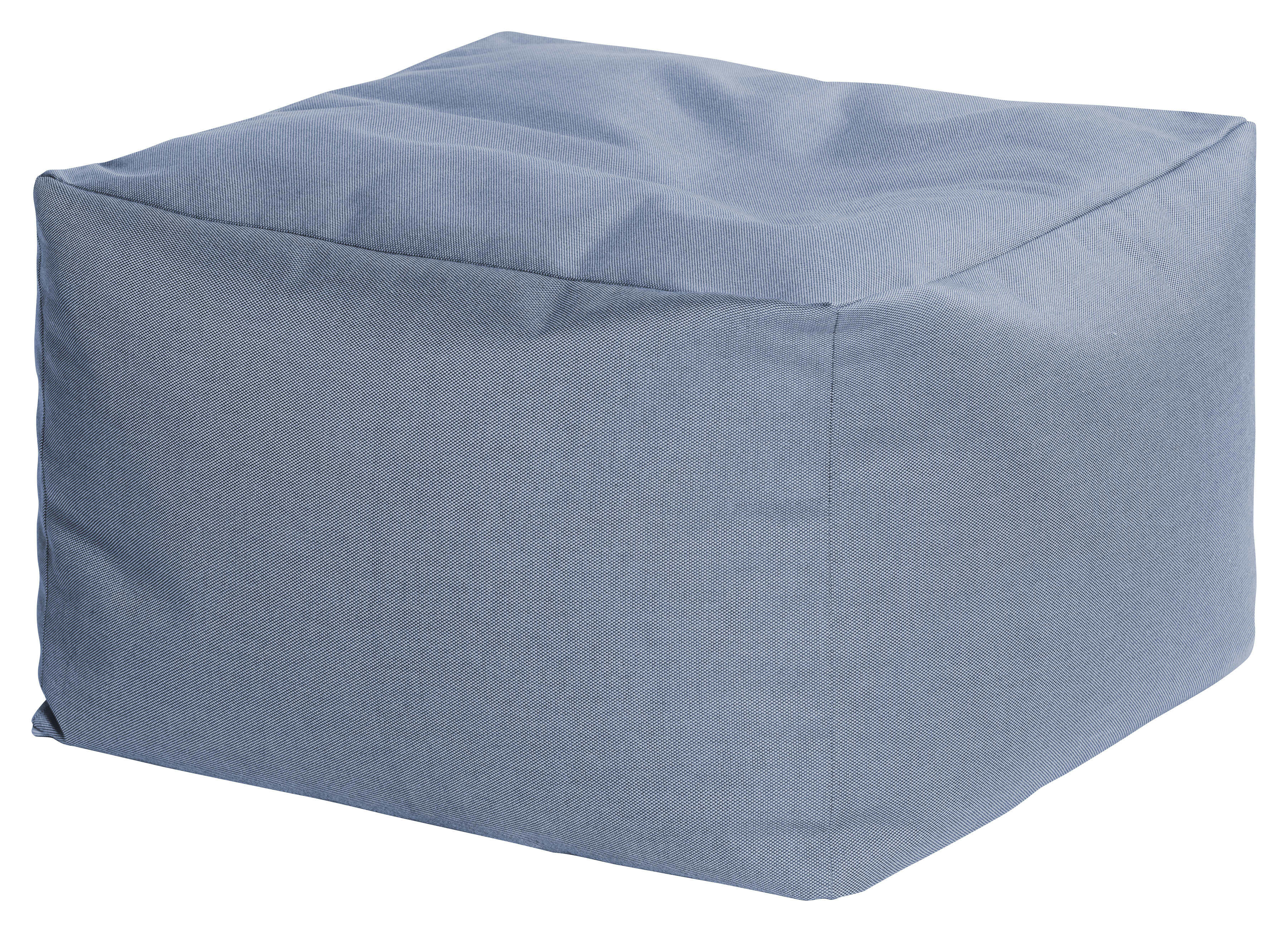 LOFT OUTSIDE - Pouf carré extérieur super qualité Dralon déhoussable bleu 80x80x45cm