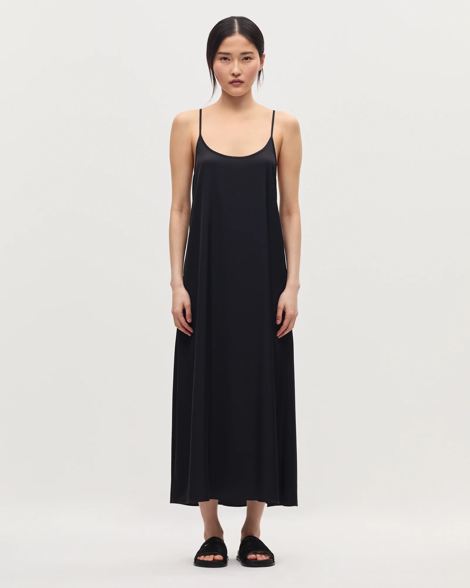 Robe longue nuisette satinée