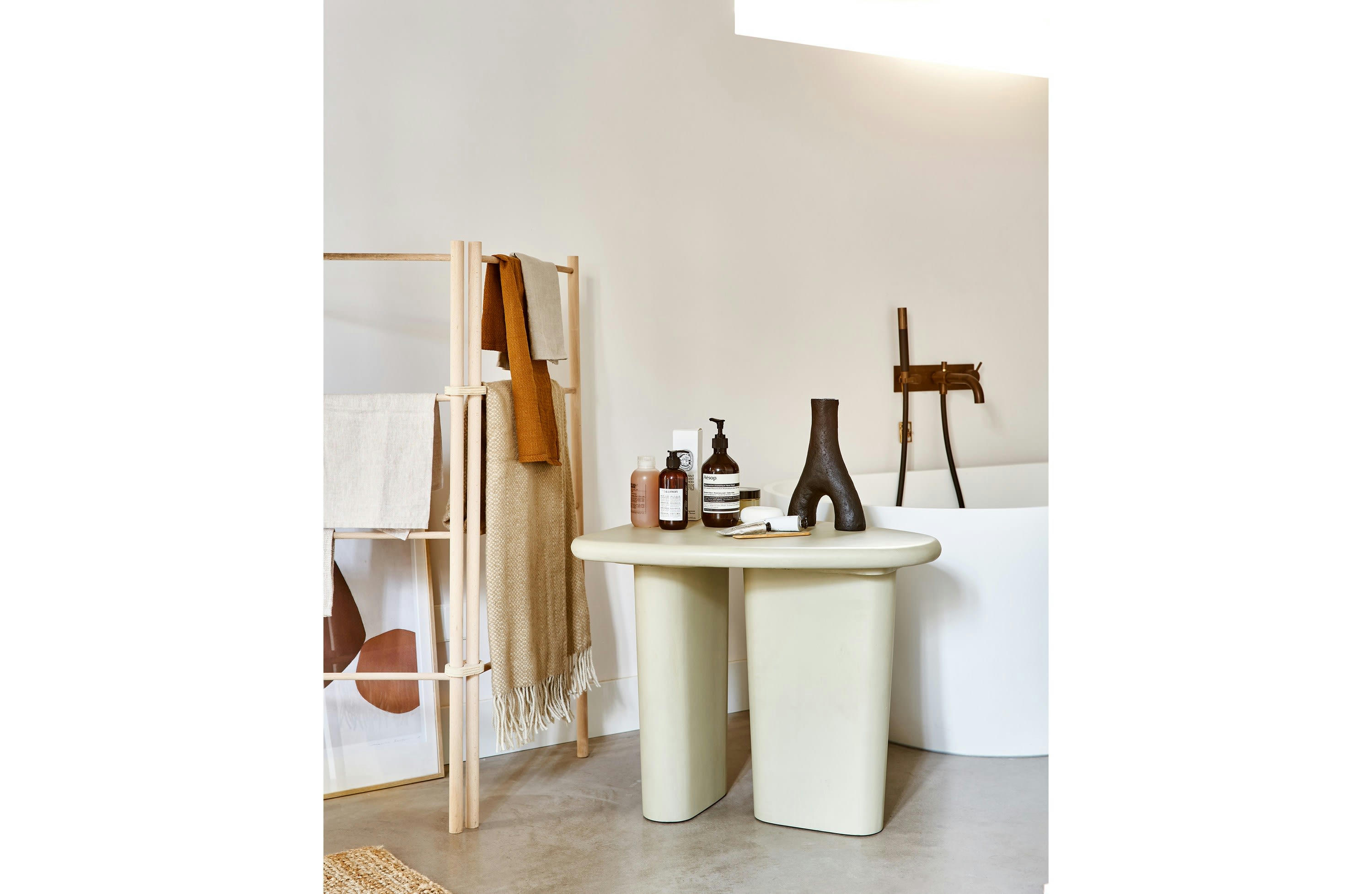 BEACH - Table basse en bois de manguier gris