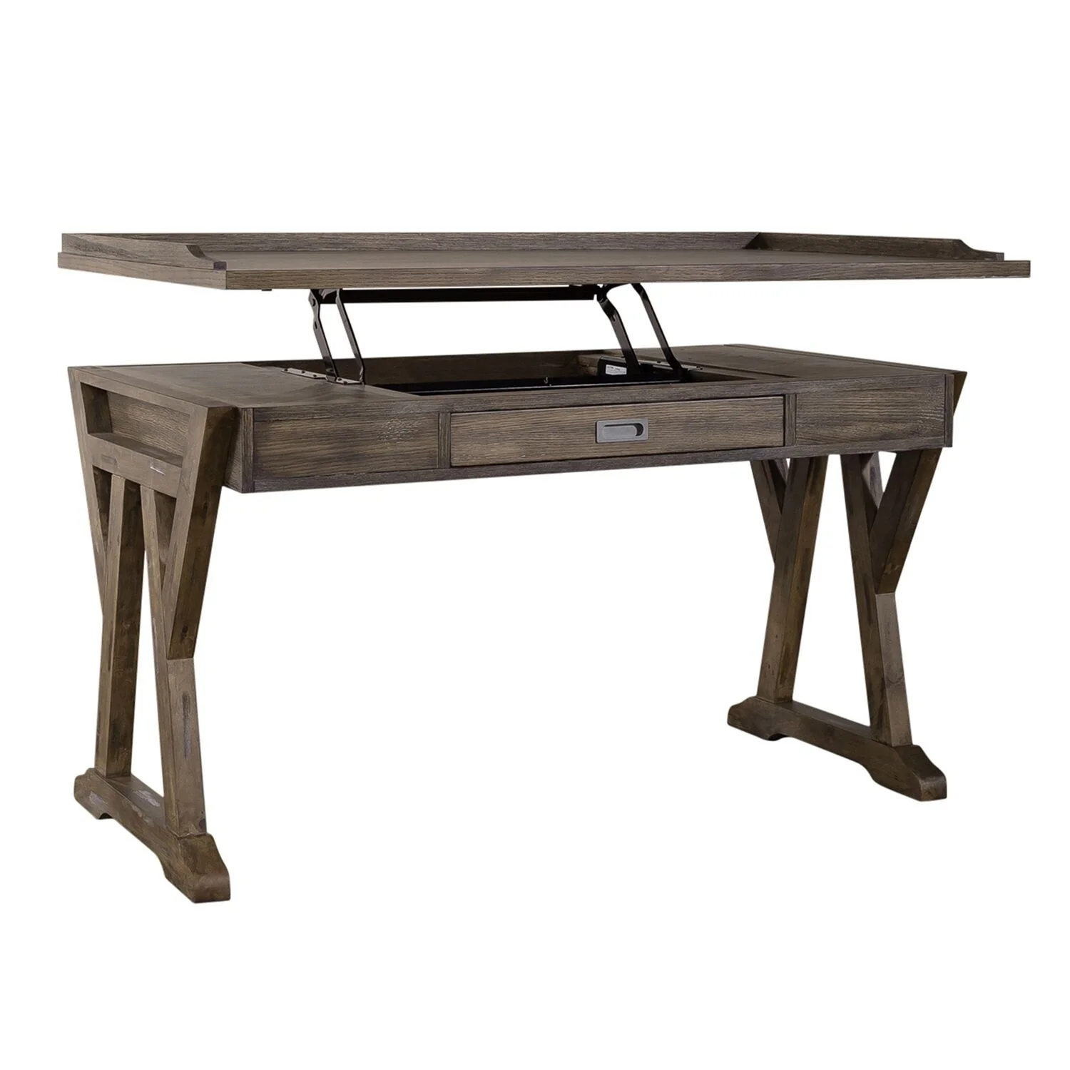 Stone Brook Rustic Saddle Lift Top Writing Desk