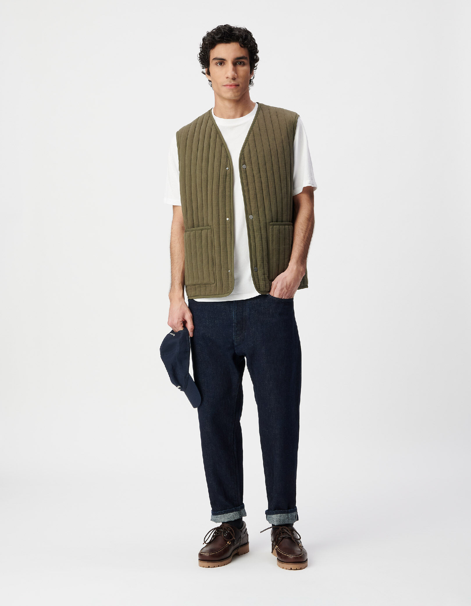 Gilet sans manches kaki matelassé Homme