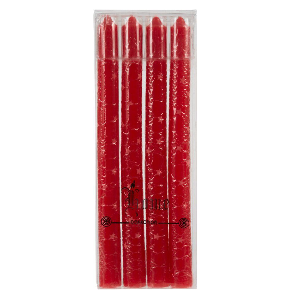 Bougie chandelle étoilée x4 - 3 coloris
