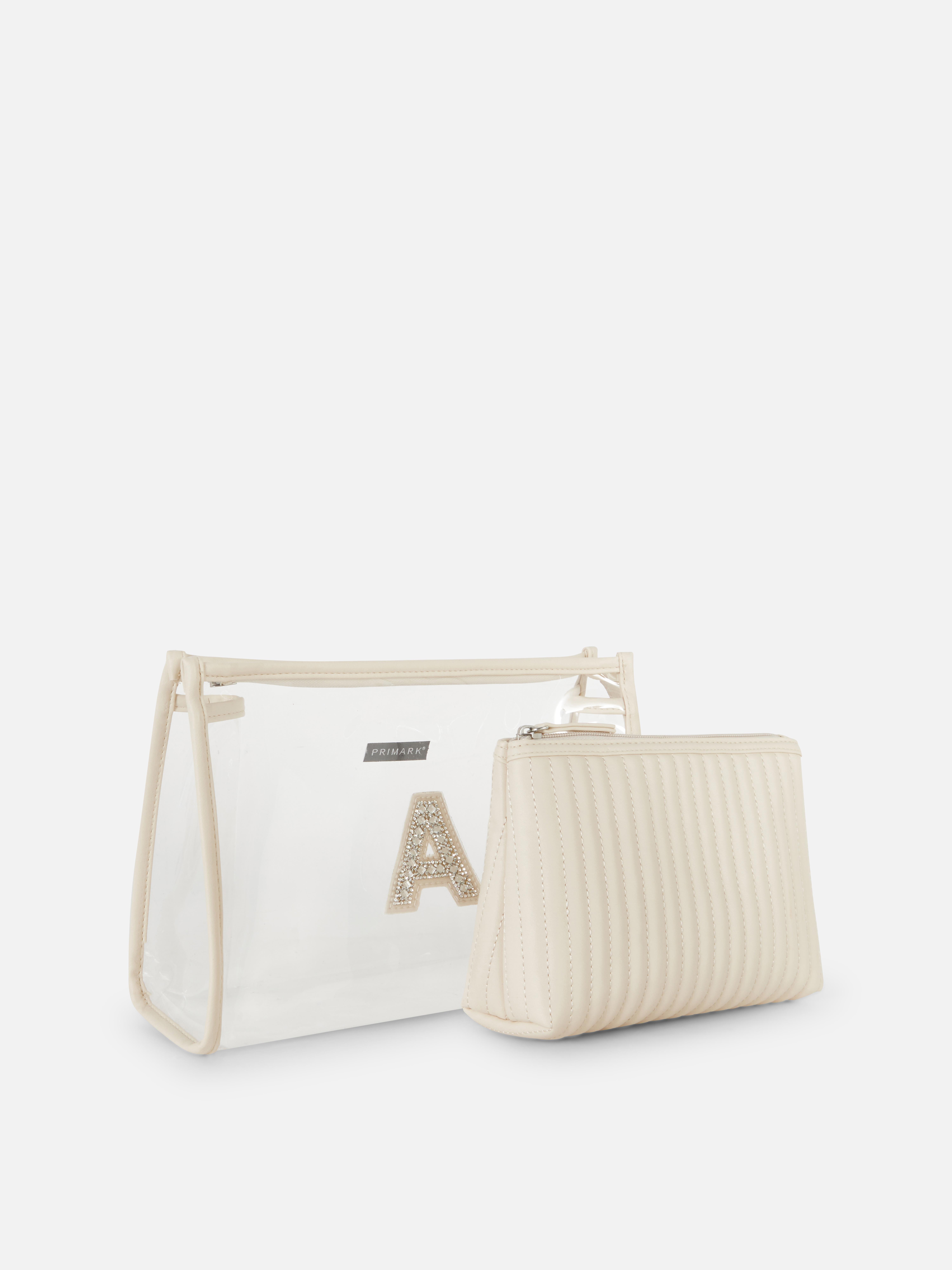 2pk Transparent Initial Wash Bags