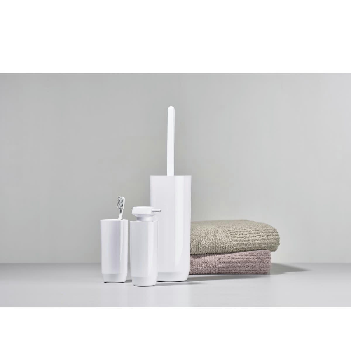 SUII - Brosse de toilette en plastique blanc