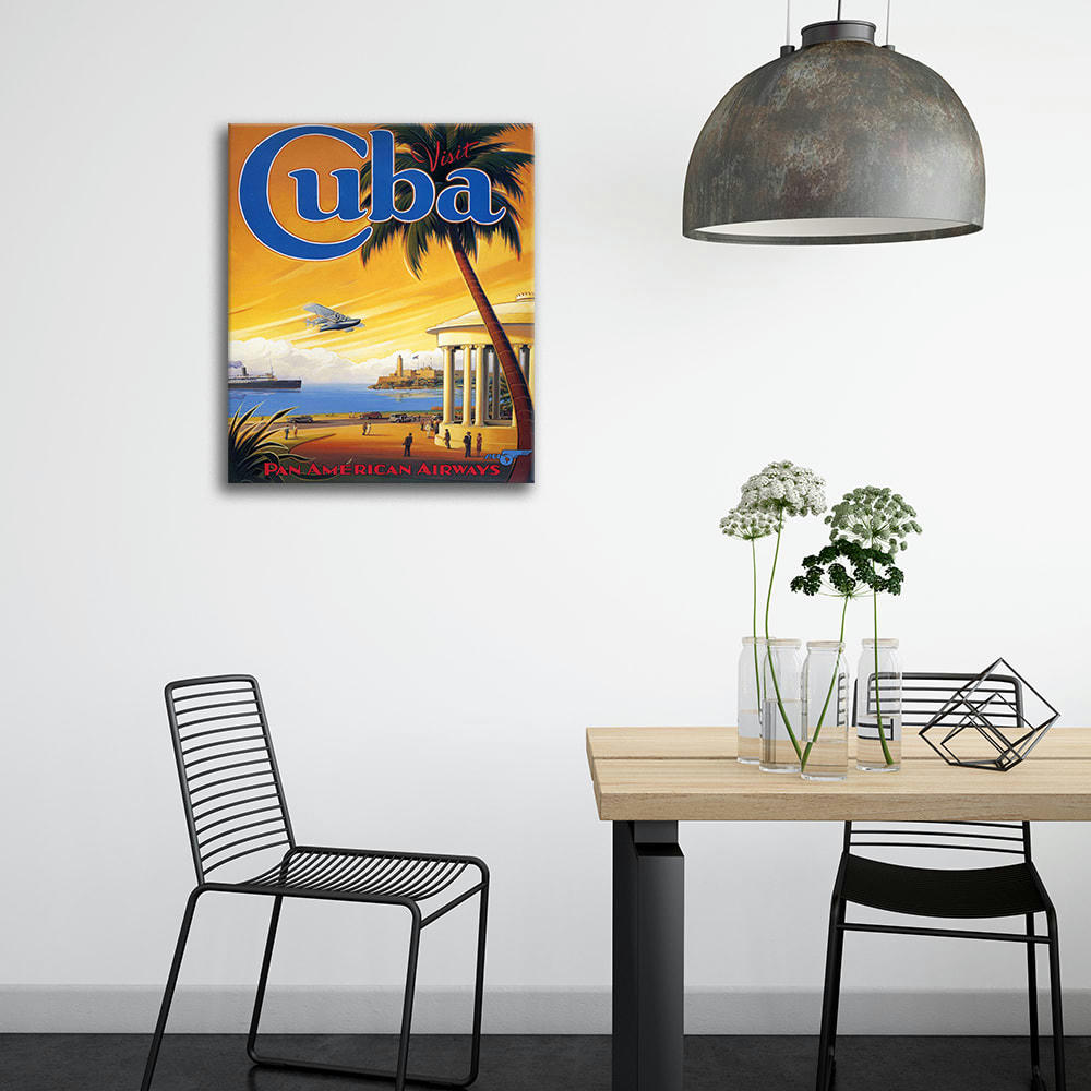 - Tableau affiche touristique vintage Cuba 80x100cm